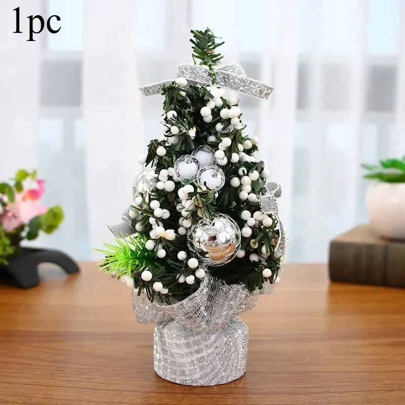 1pc 20cm Merry Christmas Tree Office Home Bedroom Doll Gift Xmas Tree Desk Decoration New Year Gift Christmas Party Decoration