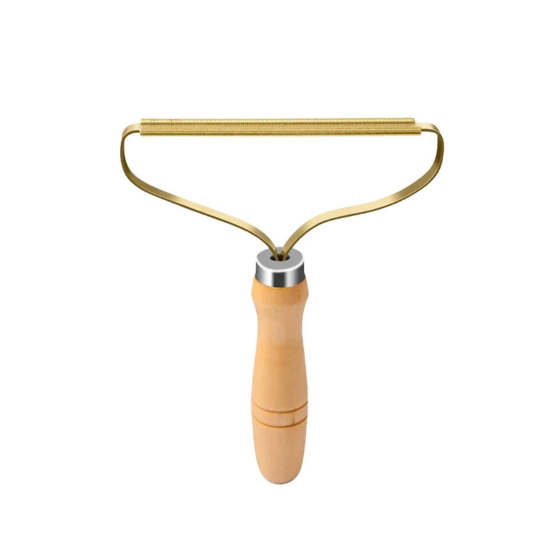 Reusable Metal Lint Remover Tool Durable Pet Hair Remover Tool with Wooden Handle Portable Fabric Shaver Fuzz Cleaner for Clothes
