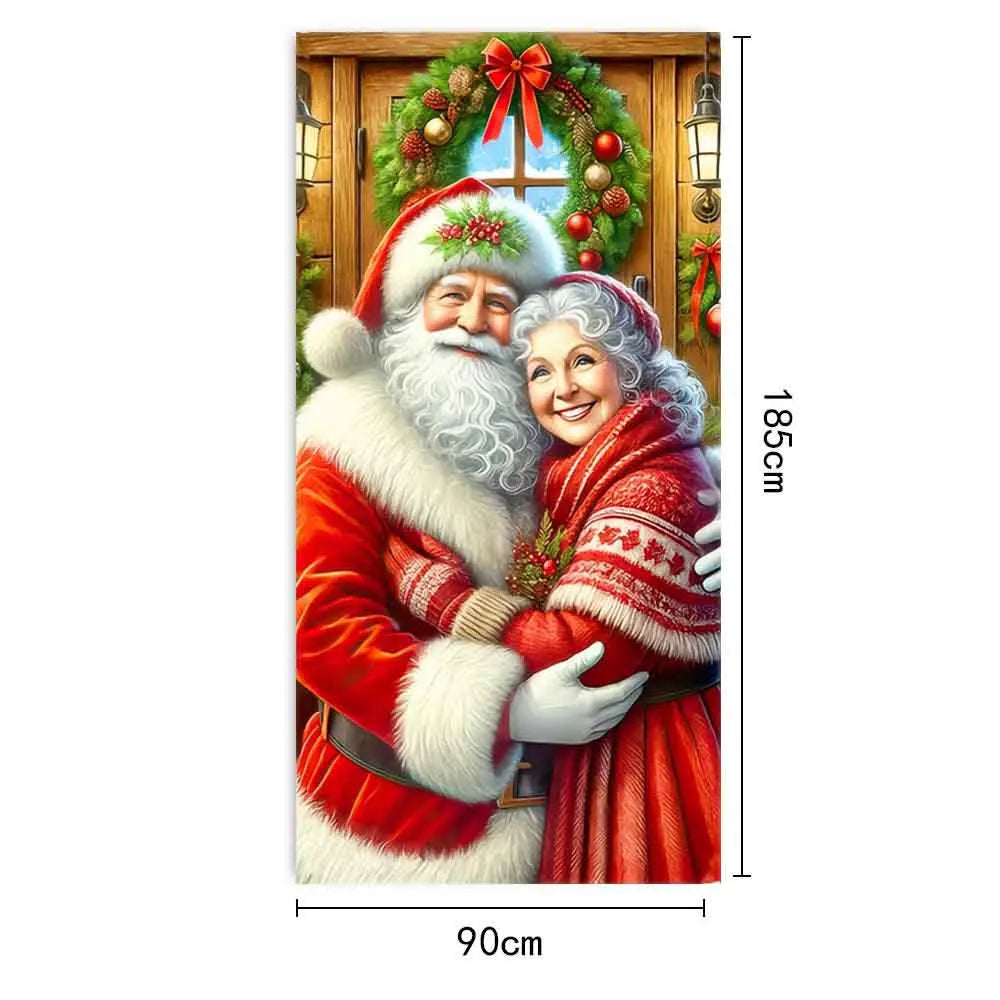 Christmas Door Hanging Banner Merry Christmas Decoration For Home  Navidad Christmas Wall stickers Xmas Gift New Year