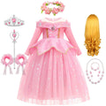 Halloween Costumes Kids Pink Girls Party Dresses Girl Aurora Princess Gown Sleeping Beauty Cosplay Costume Fantasy Disguise Sets
