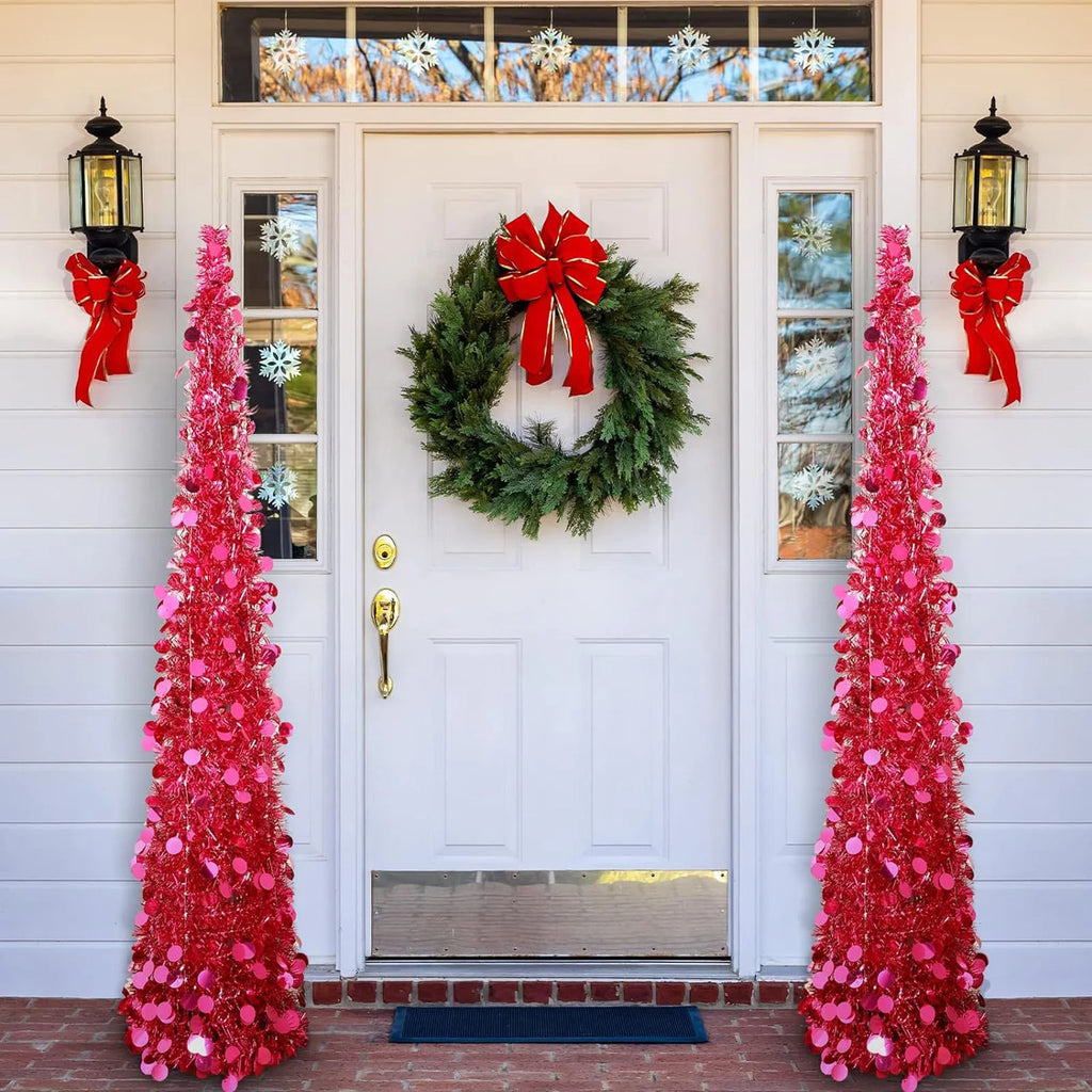 Christmas Tree 1.2m Retractable Foldable Tinsel Chenille Spiral Design Festive Holiday Christmas Decor Home Indoor Accessory