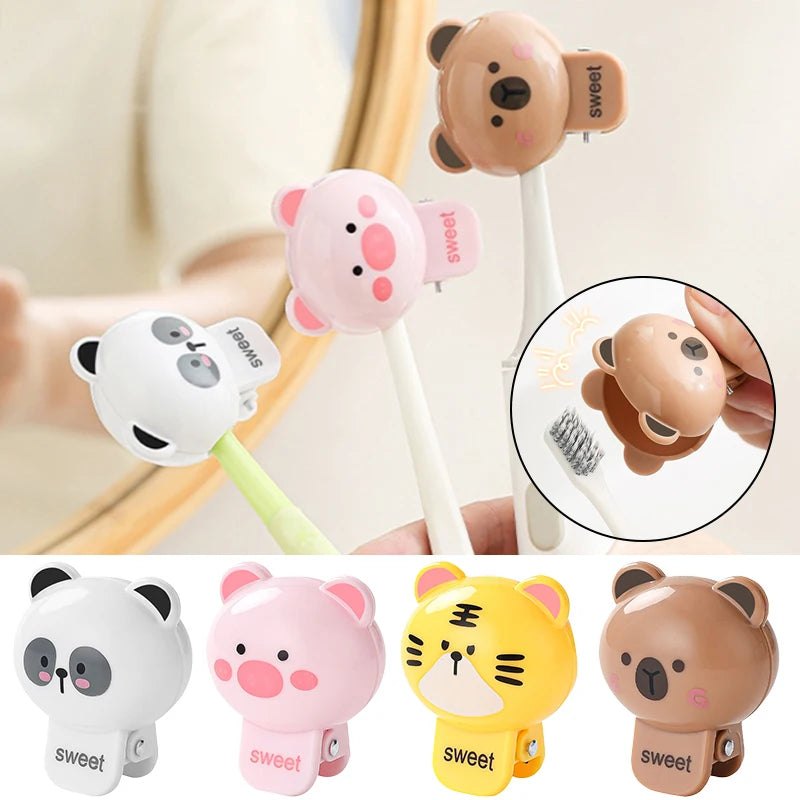 1/2pcs Animals Toothbrush Head Cover Clips Capibara Household Travel Portable Electric Toothbrush Dustproof Head Protector Cap