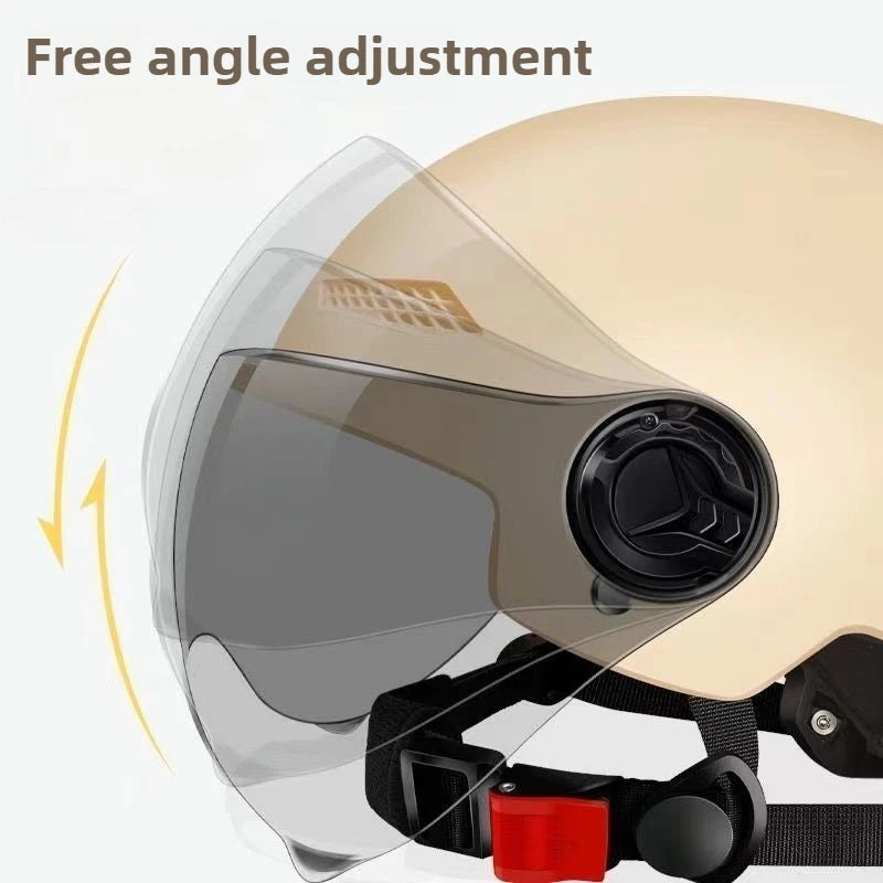 Bicycle Safety Helmet 3C Certified Men's and Women's Adult Children Cartoon Electric Bicycle Motorcycle Half Helmet with Goggles