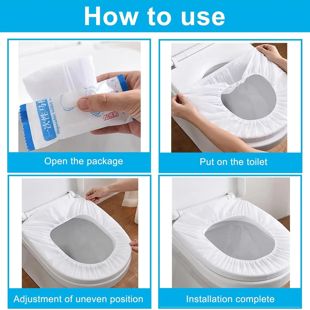 Portable Disposable Toilet Seat Cover Waterproof Safety Non-woven Toilet Seat Pad for Travel Hotel Toilet Bathroom Accessories