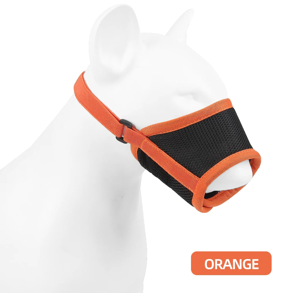 Dog Muzzle Anti-Barking Pet Adjustable Anti-Bite Puppy Breathable Soft Dog Mouth Cover Elastic Strap Pet Supplies Basket Muzzle