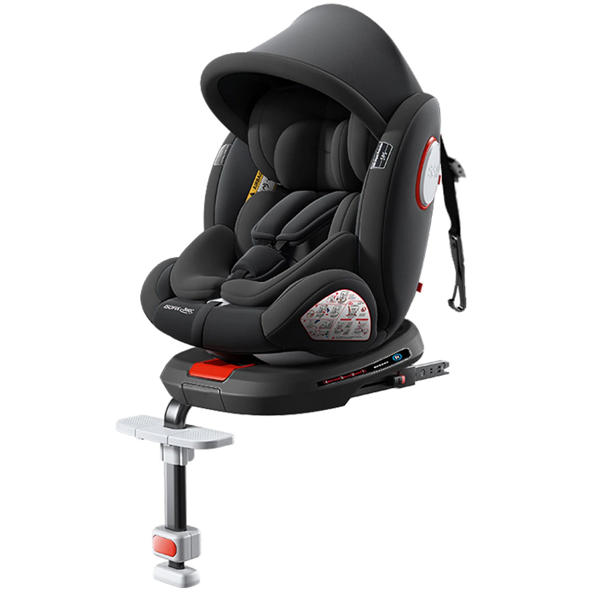 360° Swivel Baby Car Seat with Easy In Out Rotation ISOFIX I-Size R129 Child Seat 40-150cm 10-Position Headrest 4 Recline Angles Thick Padded Seat Side Impact Protection Rearward & Forward Facing for Infant Toddler Kids