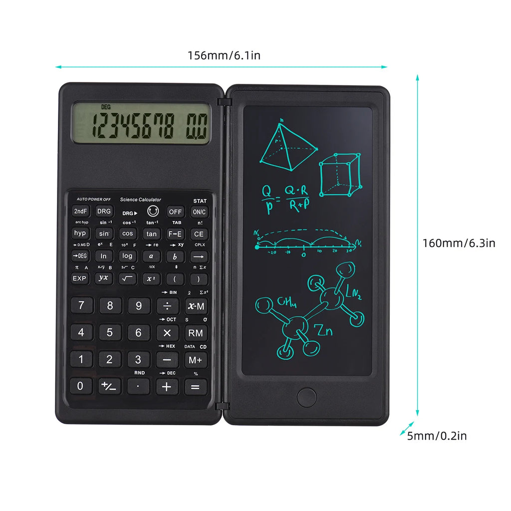 Portable Calculator 6.5 Inch LCD Screen Writing Tablet Folding Scientific Calculator Tablet Digital Drawing Pad With Stylus Pen