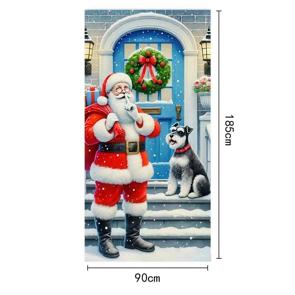 Christmas Door Hanging Banner Merry Christmas Decoration For Home  Navidad Christmas Wall stickers Xmas Gift New Year