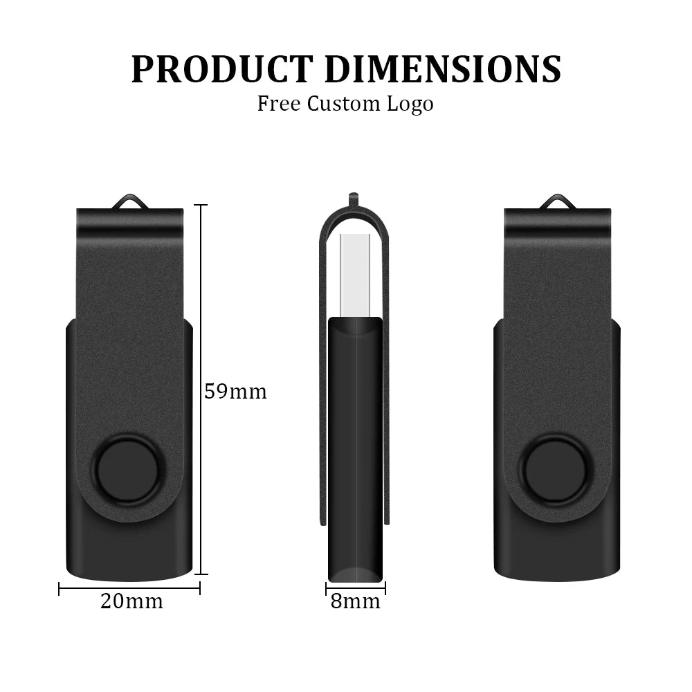 Free Custom 100PCS USB Flash Drive 128mb 4GB 8GB 16G Metal Pendrive 32GB 64GB Photography Studio Gift 128GB Venue Gift Pen Drive