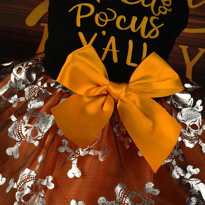 Newfashion Autumn Pet Halloween Costume Pumpkin Dress For Small Medium Dogs Teddy Pomeranian Cross Border Popularcat Pet Clothes