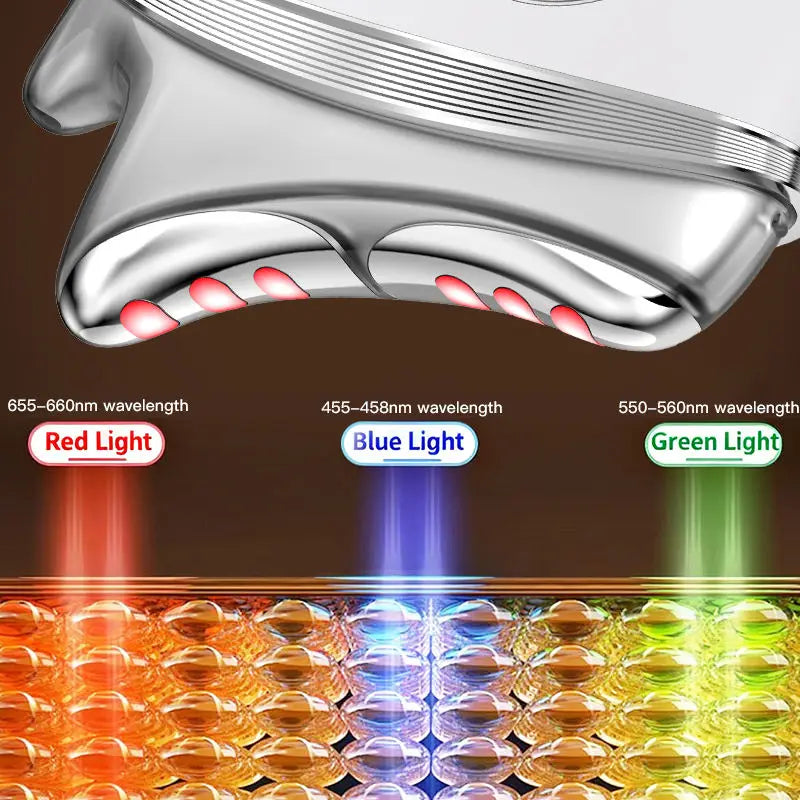 4 in 1 Electric Gua Sha Facial Tool Microcurrent Neck Face Massager LED Gua Sha Facial Scraping Instrument for Skin Tightening