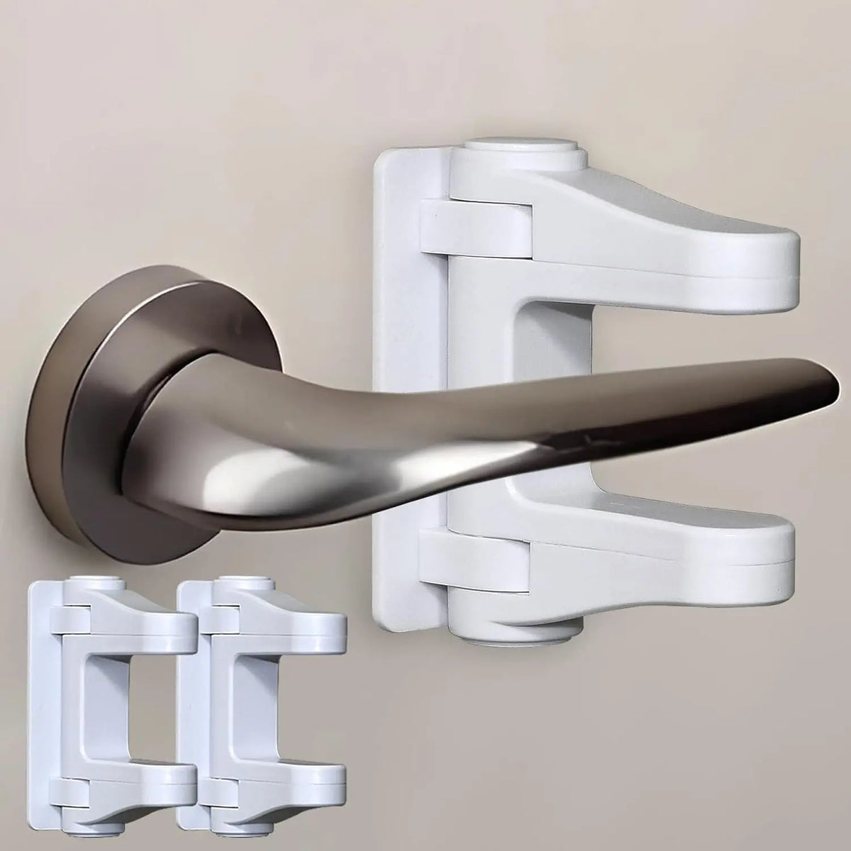Door Lever Lock Child Proof, Door Handle Baby Proof No Drilling, 3M Adhesive Child Safety Cabinet Locks for Doors Simple Install