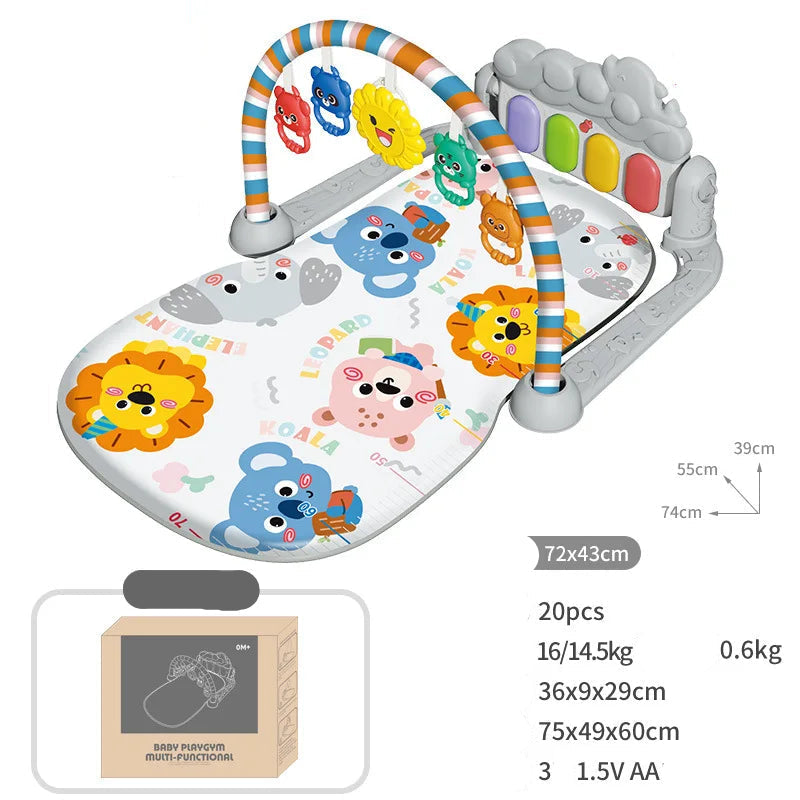 Baby Fitness Stand Music Play Gym Activity Toys Newborn Piano Crawling Blanket Pedal Game Pad Early Education 0-36 Months Gifts