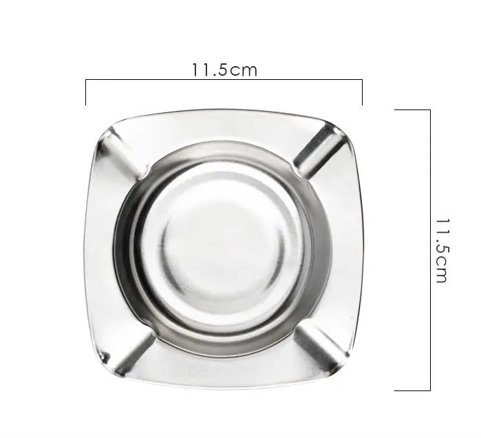 Stainless Smoke Ash Tray Smokeless Ashtray Holder Indoor Tabletop Metal Ash Tray Square and Round for Restrooms Coffee Shops