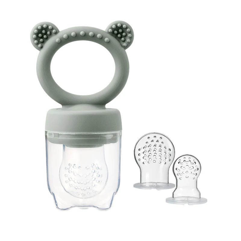 Silicone Bear Shaped Baby Fruit Feeder Fresh Fruit Food Nipple Pacifier - Fun And Healthy Feeding for Babies