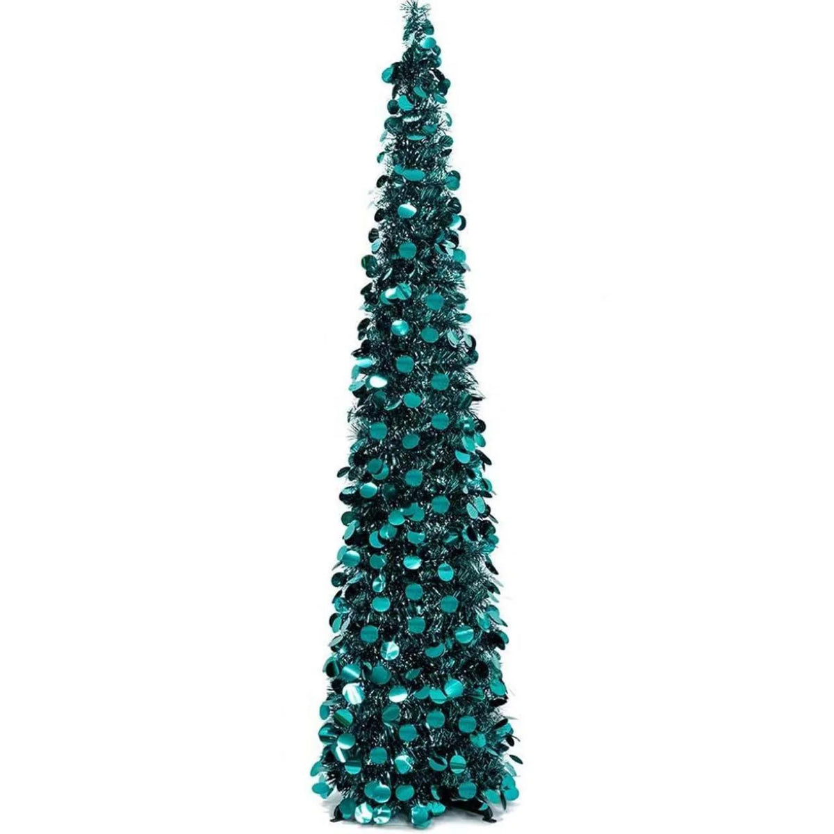Christmas Tree 1.2m Retractable Foldable Tinsel Chenille Spiral Design Festive Holiday Christmas Decor Home Indoor Accessory