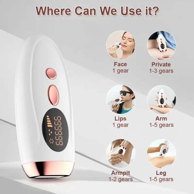 Painless IPL Laser Epilator 999999 Flashes - Permanent Hair Removal for Face, Arms, Legs, and Bikini Line Painless and Effective