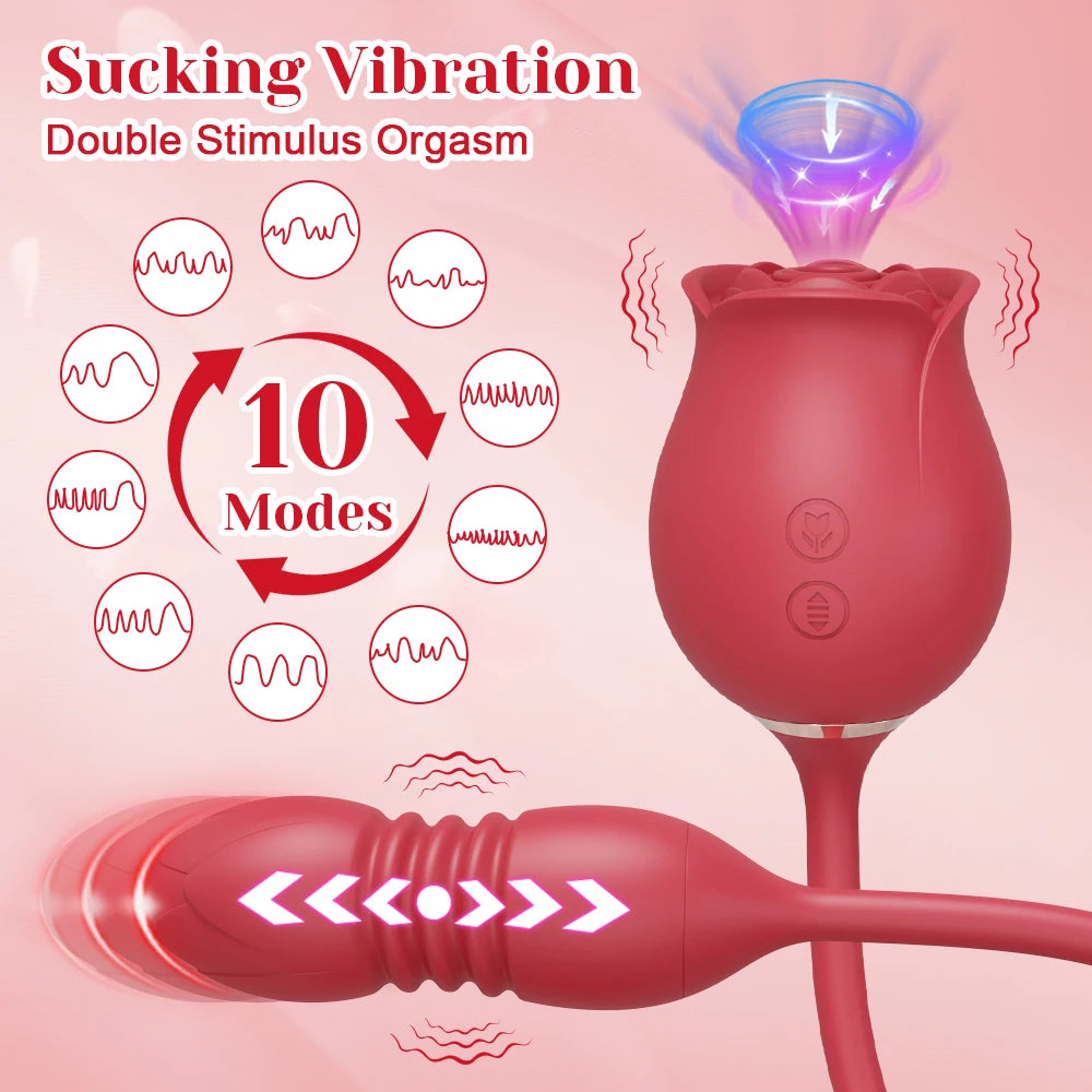 Sucking Thrusting Vibrator for Women Nipple Clit Stimulator Powerful Vibrating Egg Tongue Licking Clitoris Sucker Sexy Toy Dildo