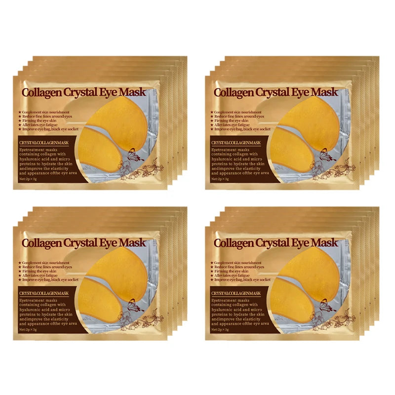 40pcs=20pairs Gold Collagen Crystal Eye Mask Anti dark circles under the eyes Firming Eye Patches Moisturizing Eyes Skin Care