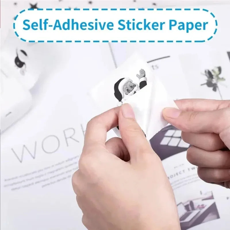 HD Mini Portable Thermal Printer 57mm Self-Adhesive Paper Label Sticker for Phone Picture Photo Printing Universal Portable Label