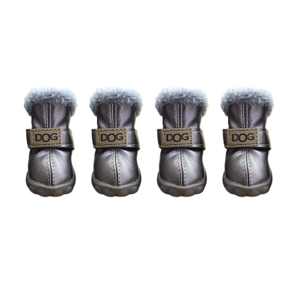 Dog Boots Warm Pet Snow Boots Waterproof Non-Slip Winter Pet Dog Shoes / PU Soft Dog Rainshoes for 4 Pcs/Set Cats