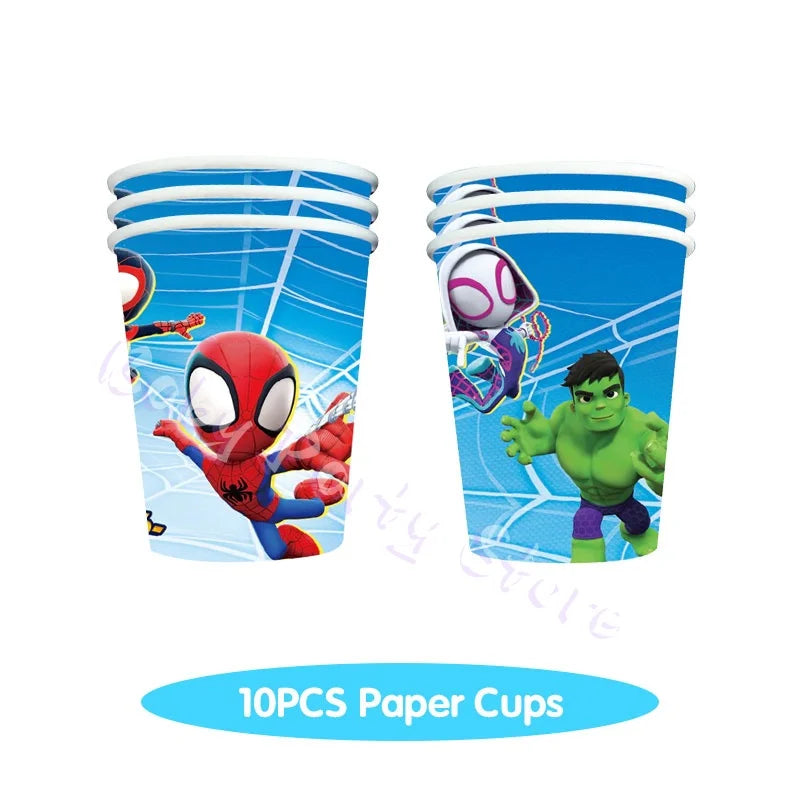 Spider And His Amazing Friends Birthday Decorations supplies Kit Plates Cups Tablecloth Backdrop Balloons Party decor gifts
