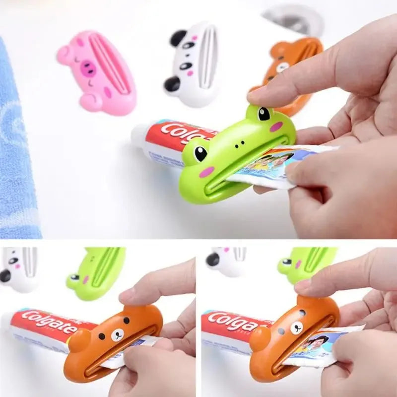 New Type Squeezer Cute Cartoon Manual Toothpaste Squeezer Cute Frog Animal Shape Cleanser Manual Press Lazy Essential Set
