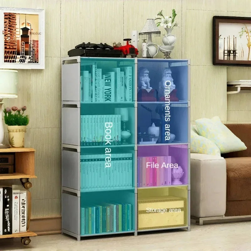 Simple Bookshelf Easy Assembly Bookcase Can Be Moved Children's Debris Rack Home Furniture Book Shelf Storage Locker Holders