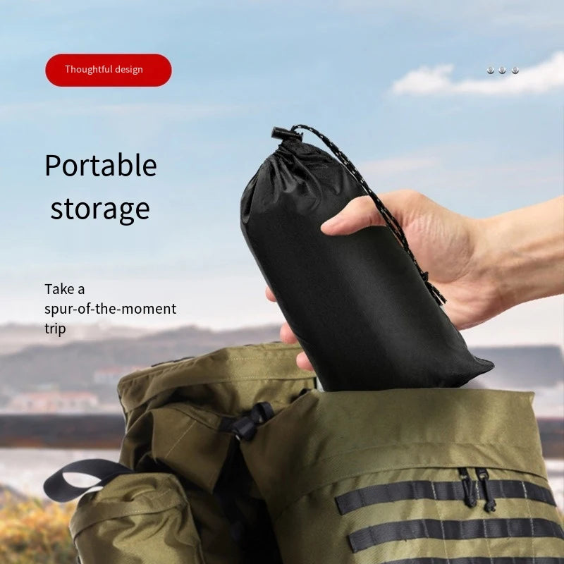 Outdoor 3 In 1 Military Raincoat Hooded Sleeve Waterproof Rain Poncho Motorcycle Rain Cover Camping Hiking Travel Rainwear Tent