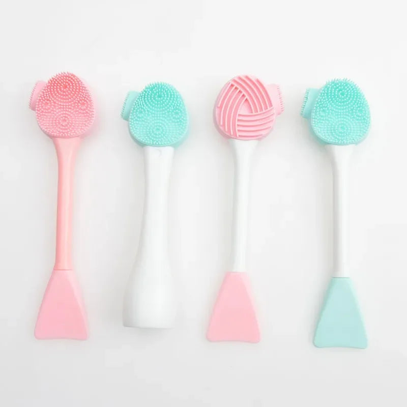 1PC Multi-purpose Cleansing Brush Facial Mask Spatula Blackheads Acne Remover Makeup Cleansing Silicone Face Variety Brush Heads