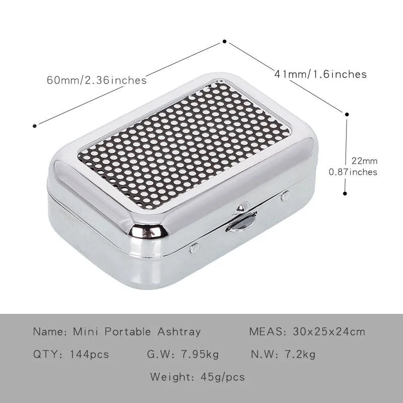 1pcs Stainless Steel Ashtray with Lid Smokeless Portable for Car Home Outdoor