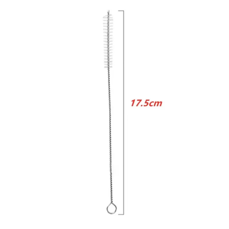 5/10pcs 6mm Drinking Straw Cleaning Brushes Stainless Steel Soft Bristle Glass Tube Cleaner Reusable Straw Bottle Cleaning Tools
