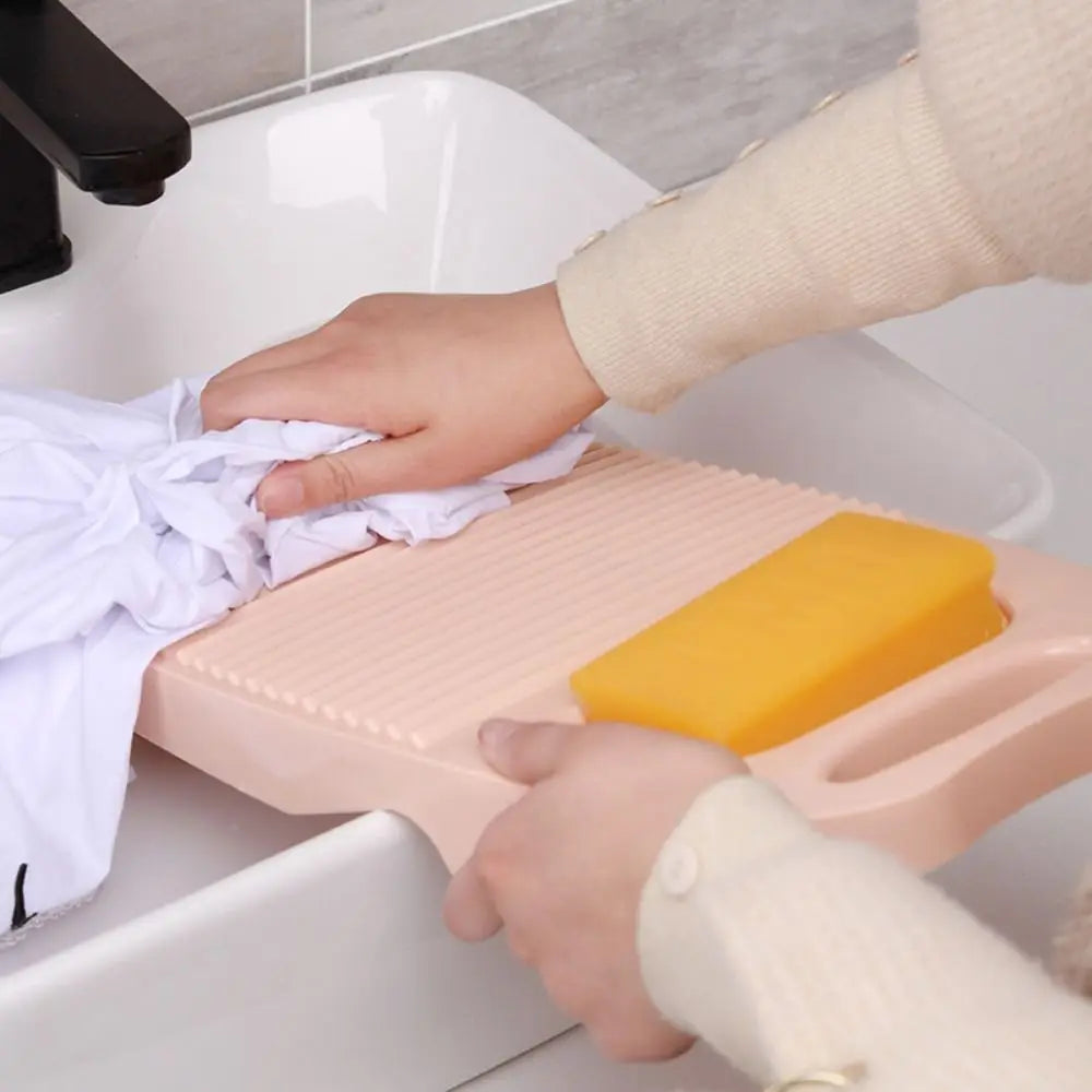 1 PCS Large Size Laundry Board Thicker Durable Plastics Washboard With Soap Trough Simple Household Washing Board