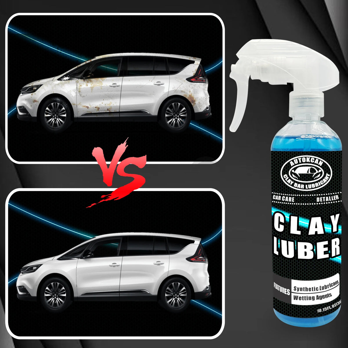 Car Cleaning Tool 200G Car Clay Bar And 300ML Magic Synthetic Lubricant Car Detailing Cleaning For Car Paint Wheel Hubes Glass