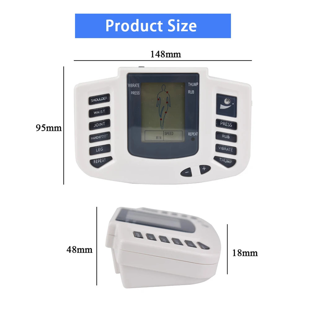 Electrical EMS Tens Massage 10 Modes 16 Pads Pulse Neuromuscular Muscle Stimulator Massager Machine Body Relaxation Device