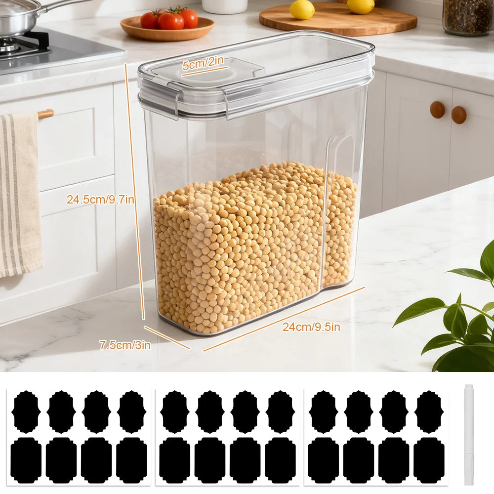 Airtight Food Storage Containers With Lid 4/8/12Pcs Storage Jar Cereal Dispenser Kitchen Organizer Transparent Sealed Tank