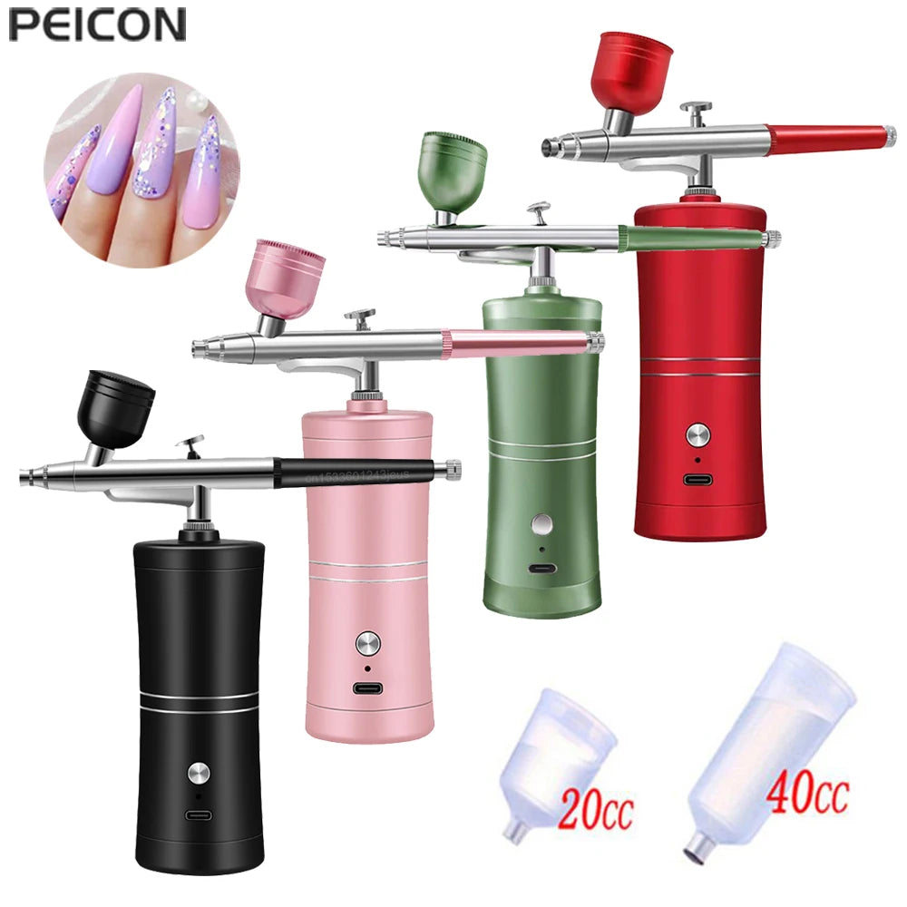 Airbrush Nail With Compressor Portable Air Brush Nails Compressor for Nail Art Paint Painting Crafts Airbrush Compressor Kit