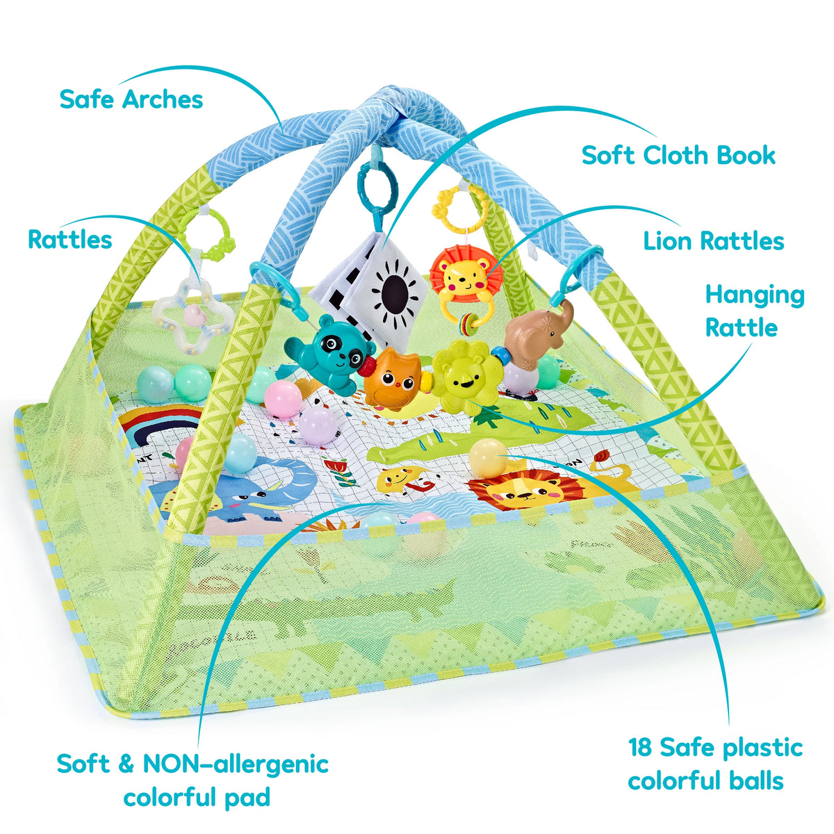Baby Early Education Puzzle Toys Fitness Frame Sensory Skill Development Game Multifunctional Fence Crawling Mat Educational Toy