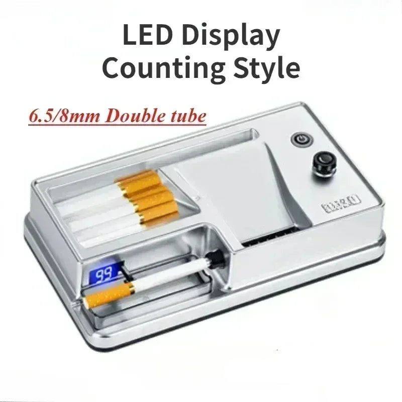 6.5/8mm Tube Electric Cigarette Rolling Machine Infrared Sensing Injector Tobacco Filling Auto Cigarette Maker Smoking Accessory