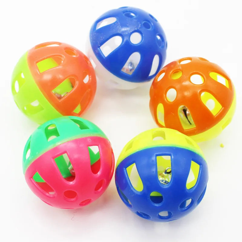 Jingle Bell Ball Cat Toy Plastic Rattle Chew Scratching Ball Interactive Cat Training Toy Pet Supplies