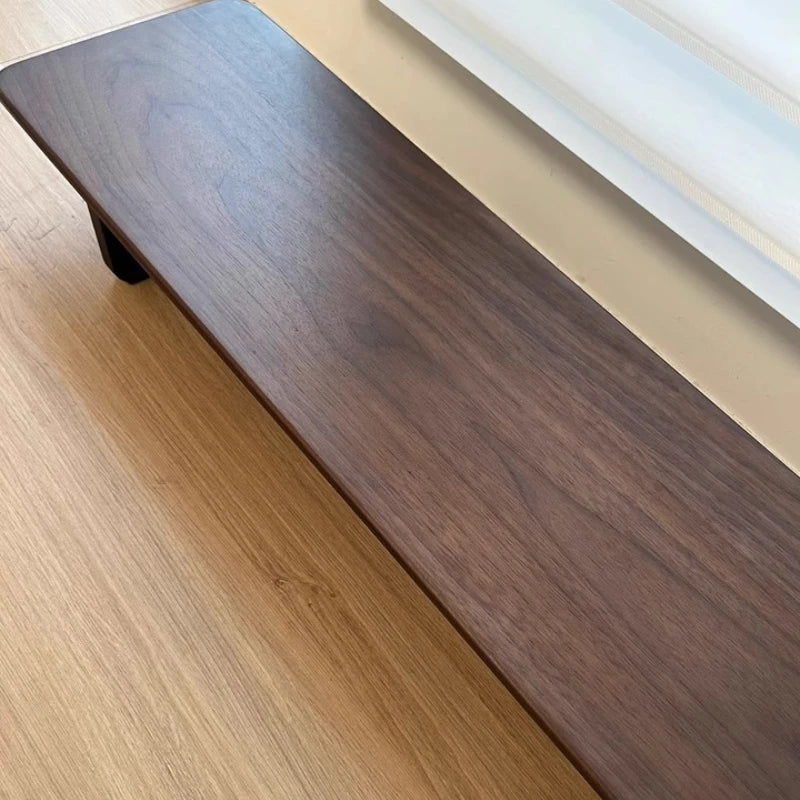 Premium Black Walnut Wood Monitor Stand Office Riser for Computer Screen Extra Long Laptop Rack Desktop Management Storage Shelf