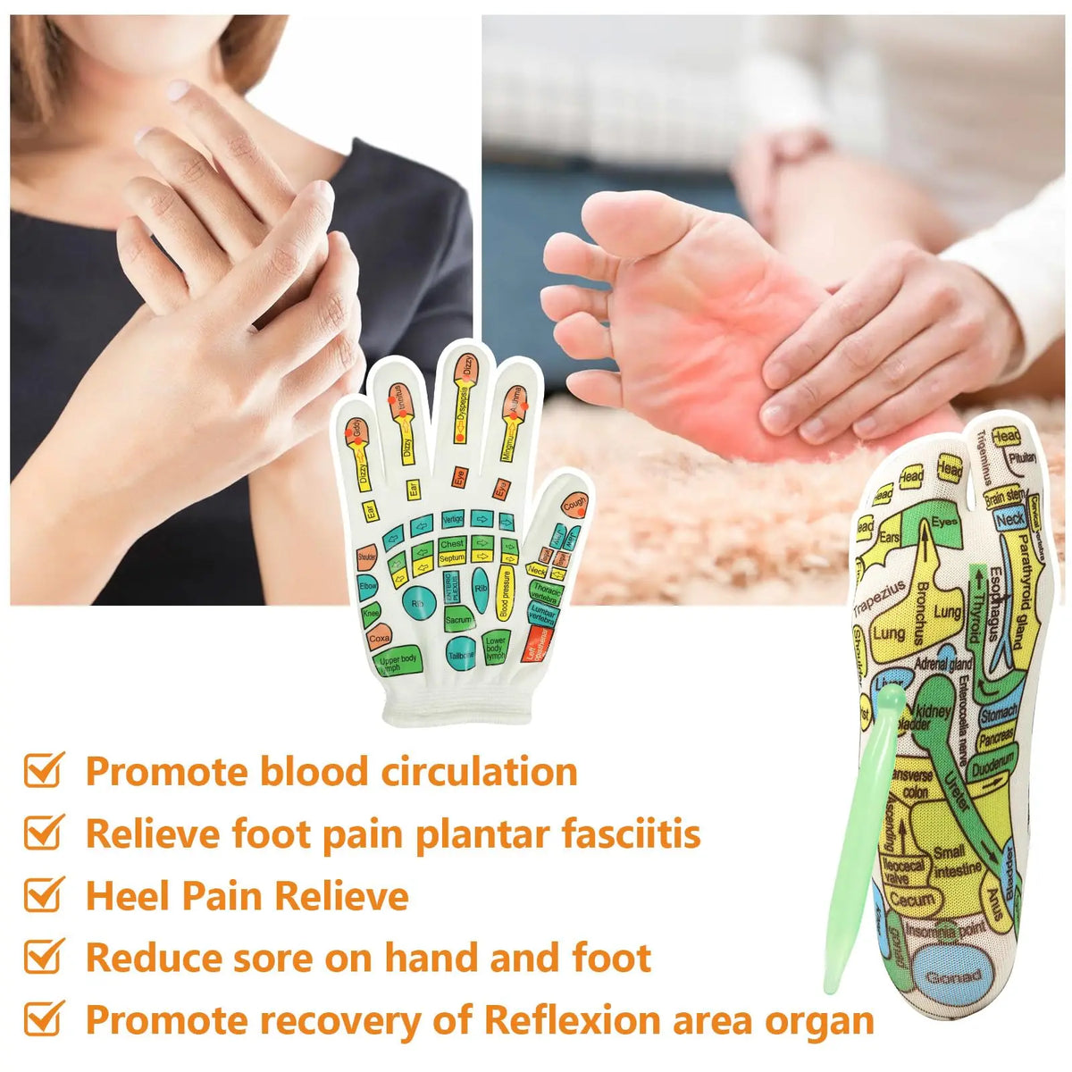 Socks Acupressure Foot Massage Relieve Tired Feet Massager Reflexology Socks Foot Acupoint Massage Tool Physiotherapy Foot Care