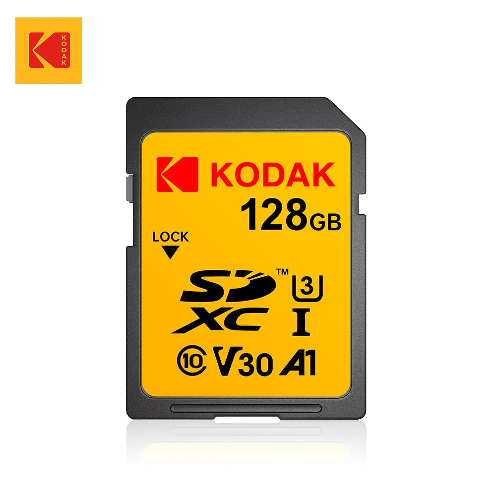 KODAK V30 256GB SD Card UHS-I U3 High Speed Up To 100MB/s Perfect for Full HD Video 64G 128G SD Memory Card SDXC for Camera