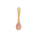 Baby Wooden Spoon Silicone Wooden Baby Feeding Spoon Organic Soft Tip Spoon BPA Free Food Grade Material Handle Toddlers Gifts