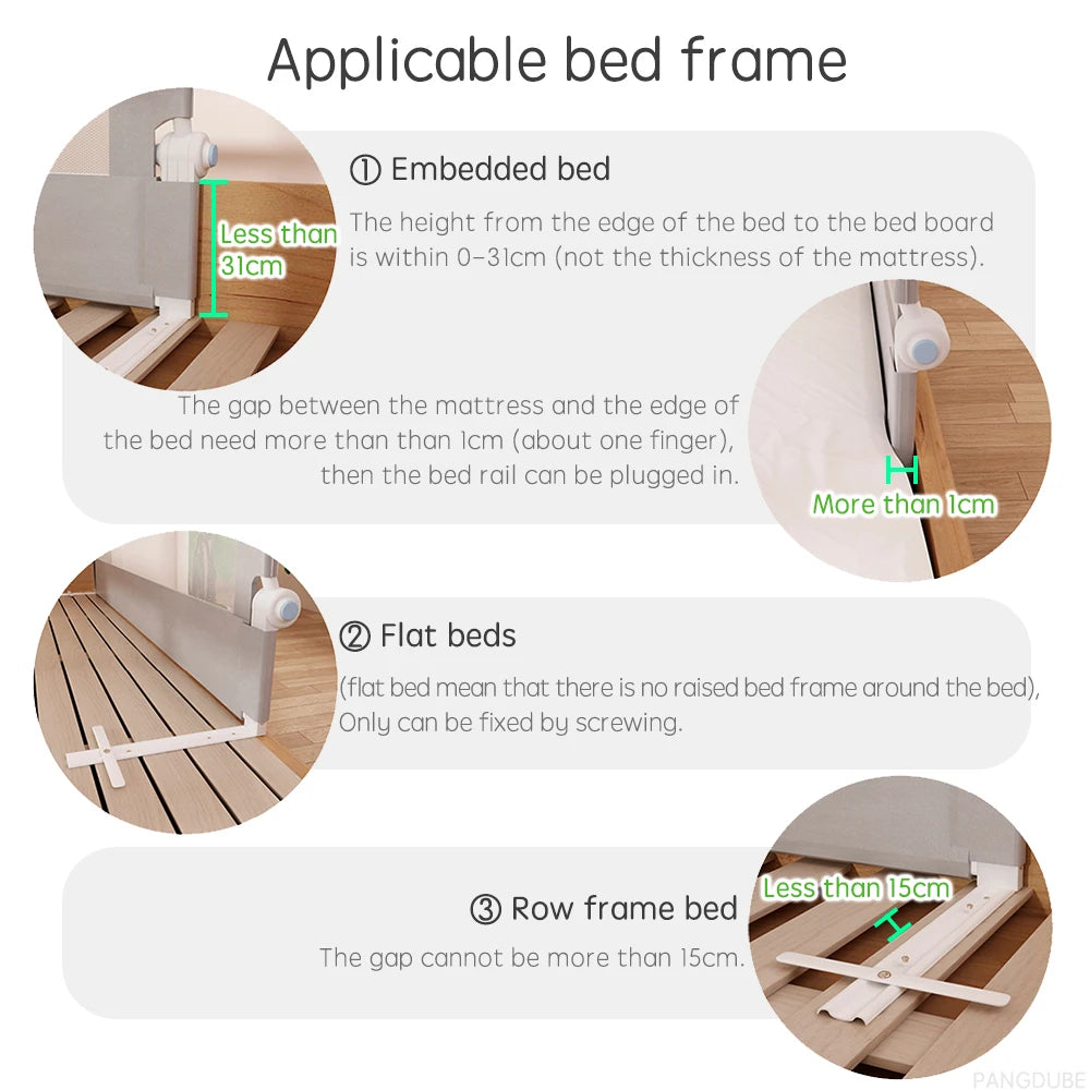 PANGDUBE 1pc Bed Rail Guard for Kids Fall Out Protection Handrail Bed Safety Baby Safety Bed Barrier for Parents Bed