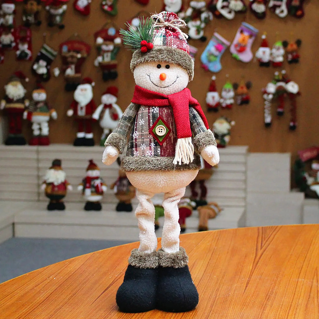 3PCS Christmas Decorative Christmas Dolls Reindeer Snowman Santa Claus Standing Doll New Year Ornament Christmas Merry Christmas