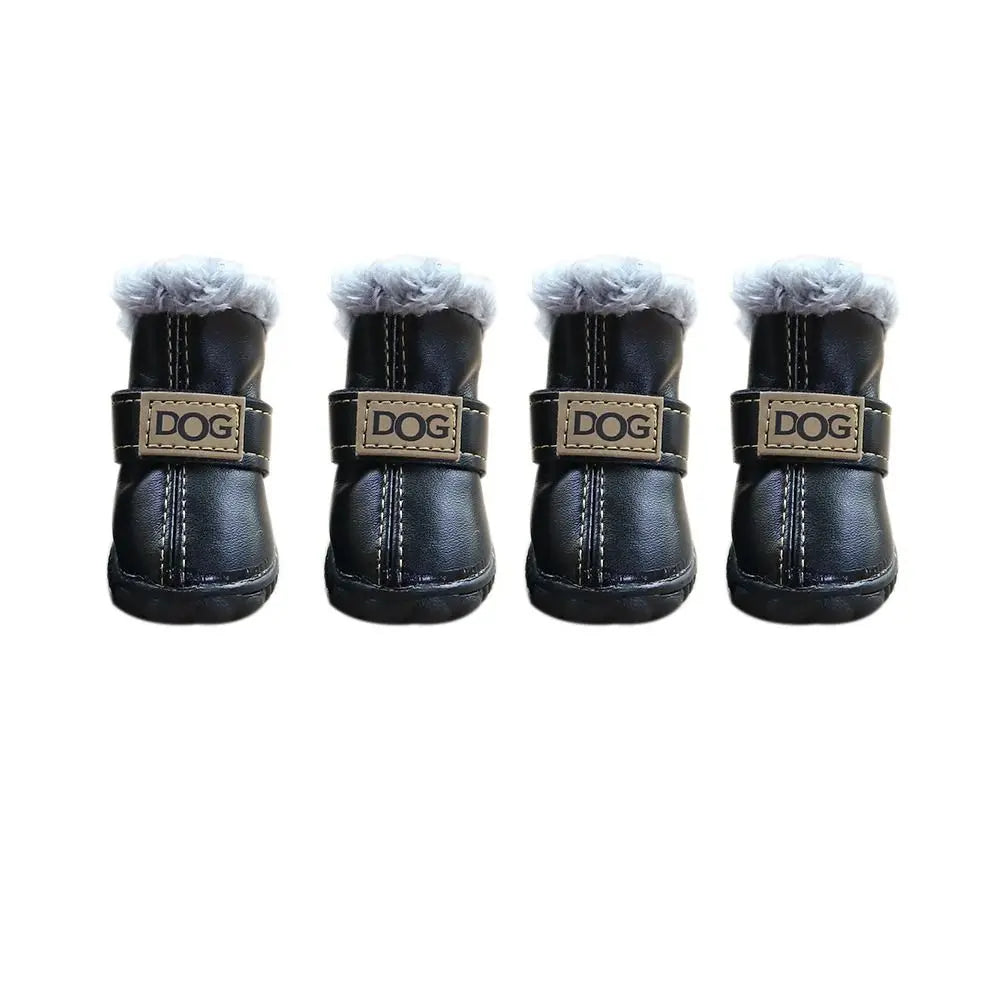 Dog Boots Warm Pet Snow Boots Waterproof Non-Slip Winter Pet Dog Shoes / PU Soft Dog Rainshoes for 4 Pcs/Set Cats