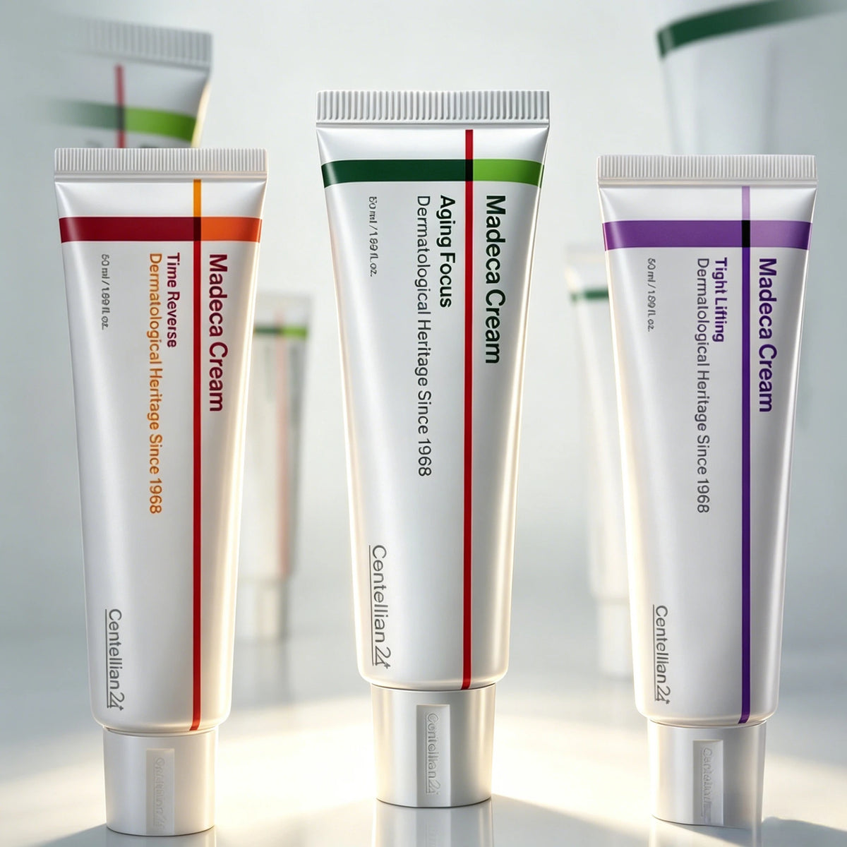 Centellian24 Skincare - Madeca Cream For Time Reverse, Lifting Eye Cream, Calming, 360° Shot PDRN Active Serum & Glowing Patch