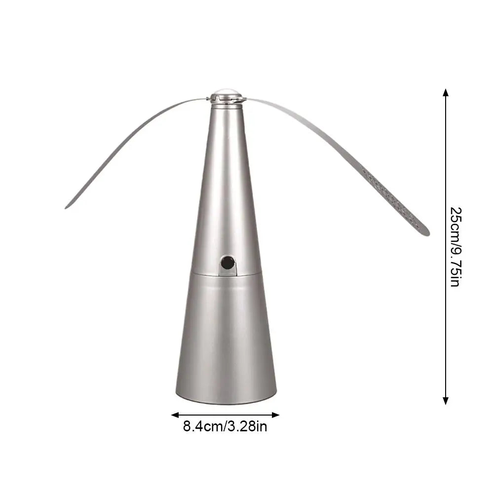 Portable 360° Rotating Automatic Soft Mosquito & Fly Repellent Fan Battery Powered Ideal for Outdoor Family Picnics