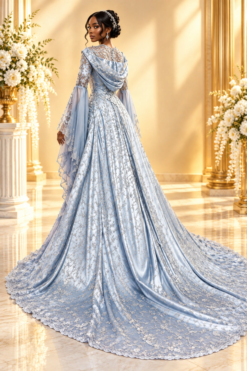 Halloween Cosplay Women's Luxury Witch Hooded Dress Costumes Retro Embroidered Renaissance Gothic Wedding Floor Length Dress